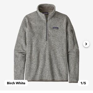 Patagonia 1/4 zip Better Sweater in Birch White